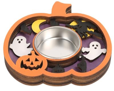 Portacandelieri di Halloween | Decorazioni da Festa in Legno | Portatealight con e | per Soggiorno, Piano Tavolo, Scaffale, Credenza, Pranzo, Ufficio Domestico, Festa