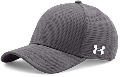 Under Armour Herren Kappe mit gebogener Krempe, Stretch Fit, Herren, Graphit (040)/Weiß, Small/Medium