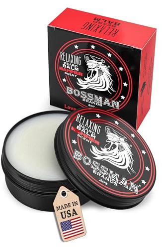 Bossman Relaxing Beard Balm - Beard Tamer, Relaxer, Thickener and Softener Cream - Made in USA (Hammer Scent)