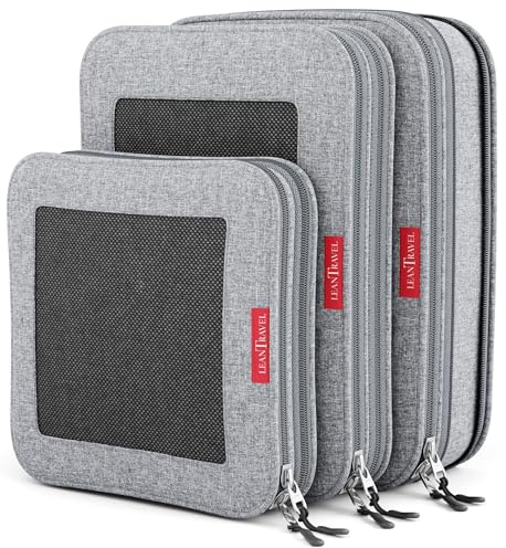 LeanTravel Bolsas Organizadoras de Equipaje con Compresión Extra/Doble Cremallera / (Juego de 3 Bolsas)