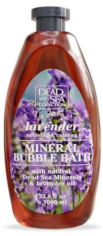 Dead Sea Collection Bain Moussant à la Lavande pour Femme et Homme – Huile de Lavande et Minéraux de la Mer Morte – Hydratation et Soin de la Peau – 1000 ml