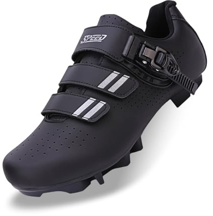 Zapatos De Ciclismo Unisex, Zapatillas para Bicicletas para Montaña para Hombres, Profesionales MTB Al Aire Libre De Sneakers Compatible Todos Los Pedales SPD A Blackwhite, 43