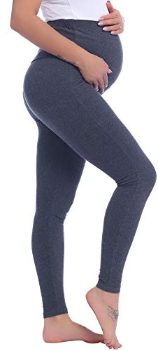 Amorbella Cotton Maternity Leggings Ultra Soft Postpartum Pants Dark Grey