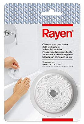 Rayen | Dichtungsband für Bad | Selbstklebend | Wasserdicht & Schimmelresistent | Für Badewannen, Duschen & Spülen | 300 x 3 cm | Einfache Installation & Langlebiger Schutz