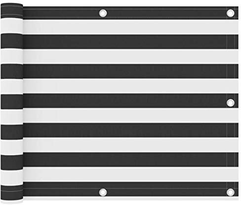 Qnotici Paravent de Balcon Housse de Balcon Paravent de Balcon Habillage de Balcon Protection UV résistant aux intempéries Tissu Oxford Anthracite et Blanc 90x600 cm