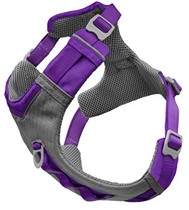 Kurgo Journey Air Dog Harness - Secure Fit for Active Dogs - Padded Chest - Lightweight Ripstop Fabric - Breathable Mesh - Reflective Trim - Back Assist Handle - Purple - X-Large