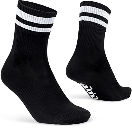 GripGrab Original Stripes Crew Style 70er Retro Sommer Fahrradsocken Gestreifte Radsport Socken Coole Fahrrad Strümpfe