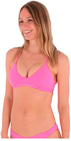 Hurley Top Regolabile in Tinta Unita Bikini, Guava Rosa, S Donna