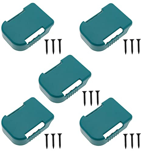 EMSea 5 Stück Batteriehalter Halterung Werkzeug Akku Abdeckung Gürtelclip mit Schrauben Kompatibel mit Makita 18V Li-Ion Akku Kompatibel mit Bosch 18V Li-Ion Akku