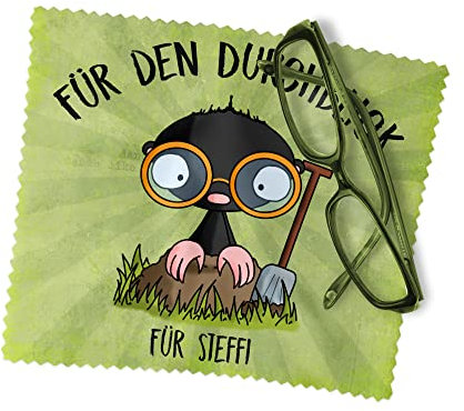 Brillenputztuch Für den Durchblick, Personalisiertes Brillenputztuch – Süßes Reinigungstuch für Brille, Handydisplay und Kameraobjektive