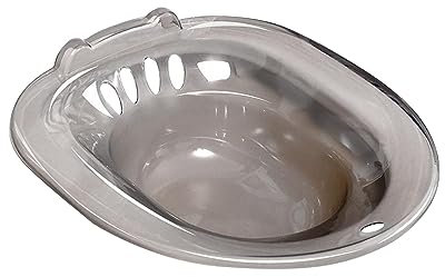Oshhni Bagno Sitz Bidet per donne Vaschetta per semicupio con fori di scarico Materiali versatili in PP sopra la toilette Accessori portatili per, GRIGIO