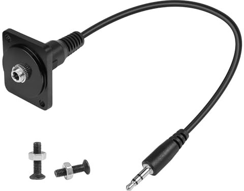 QIANRENON TRS 3,5mm Panel Montage Audio Adapter 3,5mm TRS Stecker auf Buchse Kurzes Kabel Montage Anschluss TRS 1/8 Stereo Kopfhörer Einbau buchsen, für 3,5mm Audio Port Verlängerung, 20cm/7,9in