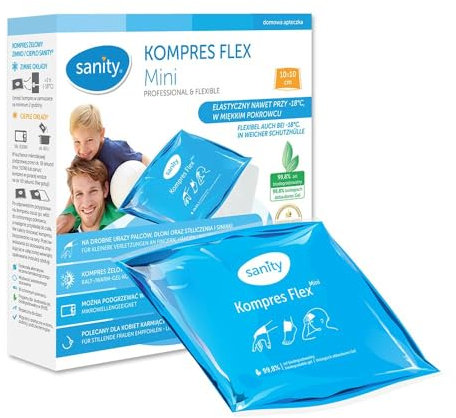 Sanity® Compresse gel chaud/froid, avec deux possibilités d'utilisation, 10 x 10 cm, pour les petites blessures aux doigts, aux mains et aux contusions, passe au micro-ondes