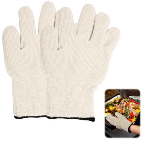 Guantes Resistentes al Calor para Barbacoa, Horno de 200 Grados, Cocina y Chimenea