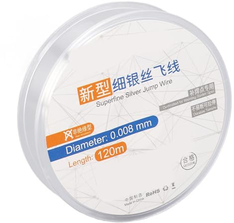 Fil d'argent de 0,008 Mm, Fil de Réparation D' Digitales de PCB de Téléphone de 120 M, Fil à Souder BGA pour CPU TV Radio avec Matériau de Fil d'argent, Connexion Précise pour