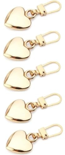 Zipper Pulls, Metal Zipper Pulls for Clothes, Jacket, Pants, Jeans, Luggage, Suitcase, Purse, Handbag (Gold Heart)