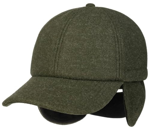 LIPODO Coppola con Paraorecchie Uomo - Cappello Piatto Visiera, Fodera Autunno/Inverno Inverno - M (57-58 cm) Oliva