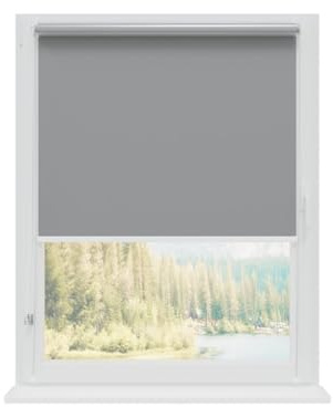 RENA Rollos Für Fenster Ohne Bohren - Thermorollo Verdunklungsrollo - Weiße Kette Verstellbar - Hitzeschutz Sichtschutz - 130 x 120 cm Grau Silber