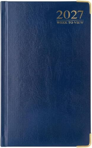 PaulStore 2027 DIARY SLIM LINE WEEK TO VIEW WITH METAL EDGE (Blue)