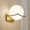 KRUIHAN Lampe Murale Interieur,Applique Murale Dorée à Boule de Verre,Douille E27 avec Abat-Jour en Verre,Lampe Salle de Bain de Chevet Chambre,Adaptée pour la Chambre Bebe et Enfant