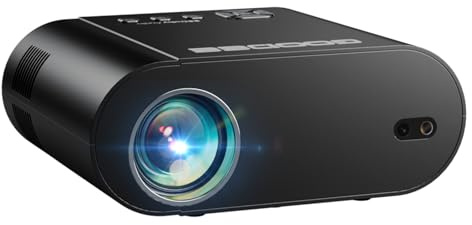 Mini Projector, GooDee HD Video Projector 1920x1080P Support, Outdoor Movie Projector DLP Home Theater Projector with Tripod&Bag, Support Fire TV Stick/PS4/HDMI/iOS /Android