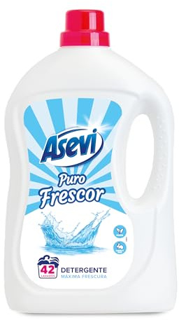 Asevi Detergente Líquido para Lavadora Puro Frescor - Detergente para Ropa Blanca y de Color con Fórmula Concentrada - Extra de Frescura para una Ropa Limpia y Perfumada - 42 Lavados