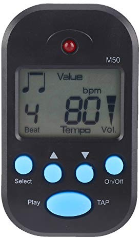 Joyzan M50 Mini Metronomes, LCD Digital Tempo Control Metronome Beat Tap Counter Clip On Portable Tempo Adjustable Volume Multi Functional Music Accessory for Saxophone Piano Guitar Violin Flute Drum