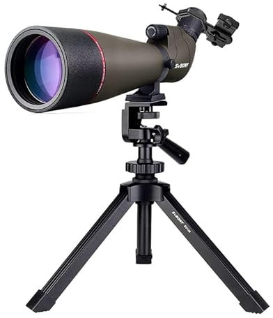 Svbony SV13 Spektiv 20-60x80, Tischstativ, Smartphone Adapter, HD Wasserdicht Porro Prisma Abgewinkelt Spektiv Spotting Scope für Vogelbeobachtung