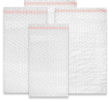Luftpolstertaschen Flachbeutel Bubble Bags aus Luftpolsterfolie Versandtaschen Bubble-Bags (100, 100 x 200 + 50 mm)