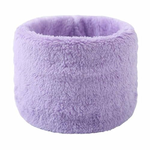 SHTGOI Plüsch Schlauchschal Dick Winterschal mit Fleece Unisex Nackenwärmer Breite Gehörschutz Halsschlauch Flauschig Loop Schal Rundschal für Männer und Frauen im Winter zu verhindern Lila