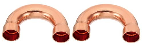 PATIKIL 2pcs Raccord Coudé Cuivre pour Tuyaux Gaz, 19mm Raccord Tuyau d'Arrosage Durite Essence, Raccords Tuyauterie à Pression pour HVAC Climatisation Plomberie, Épaisseur 1mm - U Forme