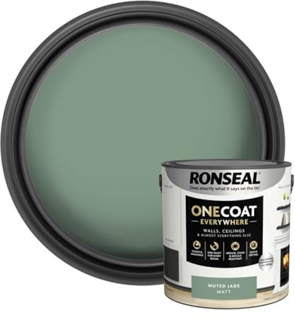 SAVING HUB Wall & Ceiling Paint - 2.5L One Coat Everywhere Matt Paints - Tough & Washable Walls Paint Matt - Quick Drying Matt Paints for Ceiling - Grease, Stain & Mould Resistant (Muted Jade)