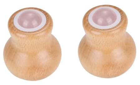 FRCOLOR 2 Piezas rodillo de masaje herramienta de cuidado facial masajeador de jade rodillo masaje masajeador cervical herramienta para el cuidado de la piel rodillo facial portátil Madera