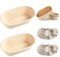 YANGUN 2PCS Banneton Bread Proofing Baskets, 25cm Oval Banneton, Natural Rattan Sourdough With Linen Liner, Natural Rattan Sourdough Proving Basket for Artisan Bread Making NaturalRattan
