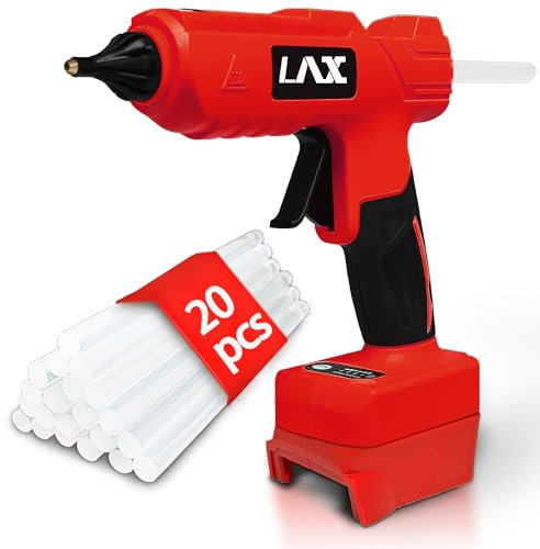 L1NXIXI Cordless 100W Hot Glue Gun for Milwaukee M18 Battery, Handheld Heavy Duty Glue Gun Kit with 20pcs Hot Glue Sticks for Home Repair, DIY Arts & Crafts (Battery Not Included)