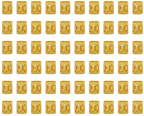 Aeuezxx Hair Cuffs, 60PCS Gold Hair Accessory, Braid Accessories, Braid Clips, Aluminium Braids Locks, for Decorate Hairstyle