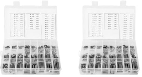 Kznifmk Kit Assortimento Perno un Molla con Intaglio nel Acciaio Inossidabile 560PZ, Perni di Tensione di Tensione Dei Tasselli un Molla Divisa con Scatola