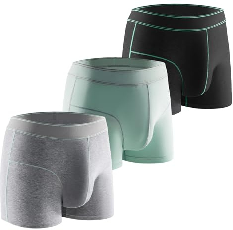 Carer Pack de 3 Boxers pour Incontinence en Coton Légers et Réutilisables, Sous-vêtements pour Incontinence avec Coussin Absorbant Intégré de 100 ml pour les Fuites Urinaires Taille L