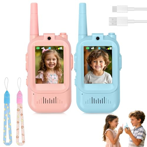 Video Walkie Talkies for Kids, 2 Pack Rechargeable Walkie Talkies