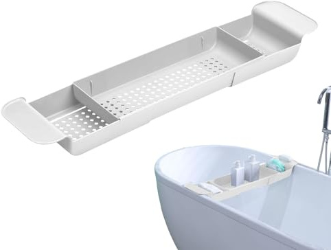 Vassoio Per Vasca Da Bagno,Reggetta Doccia Estendibile Con Portasapone | Scaffale Scolaliquidi Rapido, Organizzatore Spa Casa per Appartamento Albergo Hotel Ostello | Porta Oggetti Con Scolapiù Per Sa