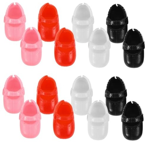 8 Paires de Mini Chaussures de Poupée Plates en Plastique pour Poupées