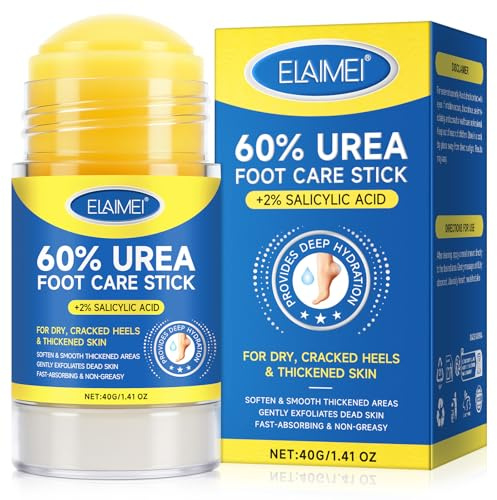 Crema de pies con 60% de urea para muy seco 40 g, crema hidratante exfoliante, eliminador de piel muerta, bálsamo para pies para codos, rodillas, pies y manos, cuidado de pies crema para pies