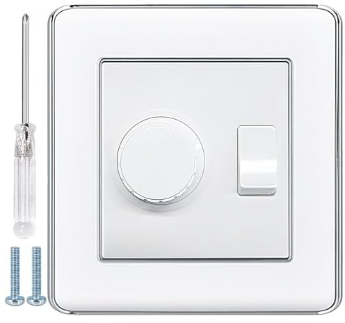 2026 LED Dimmer Switch (0-500W) +Rocker Light Switch,2 Gang 2 Way Dimmer Switch Dimmer for LED/Halogen/Incandescent,PC Electroplated Metal Case,Screwdriver Provided,Perfect for Living Room/Bedroom