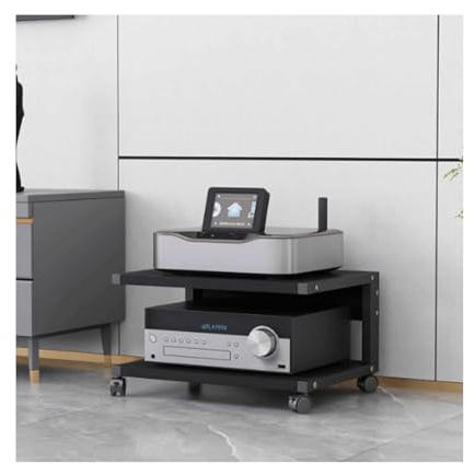 Mobile Media Stand in legno a 2 livelli moderno console di gioco torre con ruote elegante mensola per intrattenimento per soggiorno e ufficio domestico