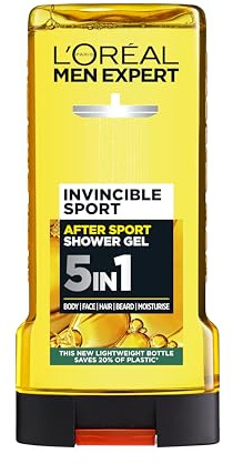 L'Oréal Paris Men Expert Invincible Sport Shower Gel for Men, 300ml Pack of 6, Bulk Buy