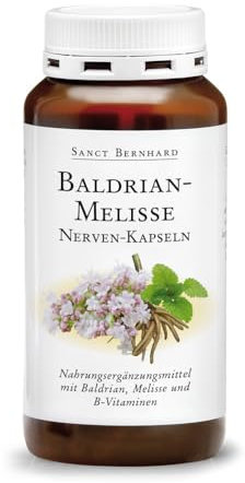 Sanct Bernhard Baldrian-Melisse-Nerven-Kapseln mit Baldrian, Melisse und B-Vitaminen - 240 Kapseln