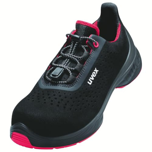 Uvex Unisex 1 G2 låg perforerad sko S1 SRC W11, Svart orange - 38 EU