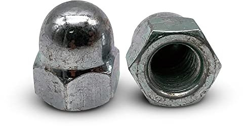 DOJA Industrial | TUERCA CIEGA M6 | PACK 25 | Tuercas Bellota | Tuercas Ciegas Hexagonales para Tornillos | Tuerca de Bellota de Acero Cincado | Juego de Tapones Roscados con Cabeza de Seguridad