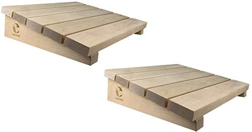 SudoreWell® Sauna Kopfstütze Exklusiv aus hochwertigem Birkenholz - 2 Stück