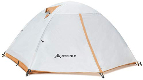 BISINNA Zelt 2 Personen Camping Zelt Einfach Aufzubauen Kuppelzelt 3 Saison Outdoor-Zelt für Familien,Camping,Trecking und Touren (Weiß)